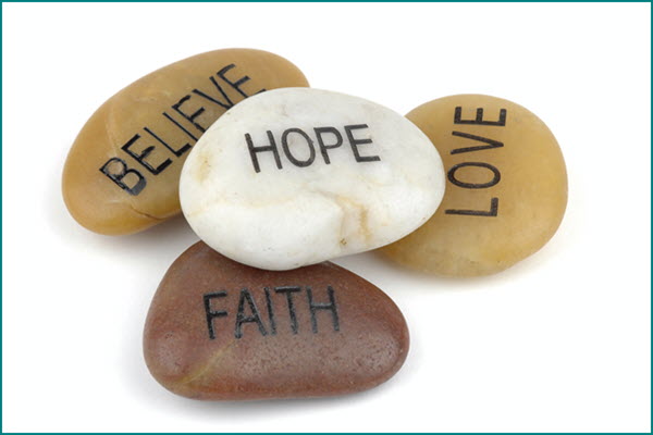 Hope Love Faith Stones